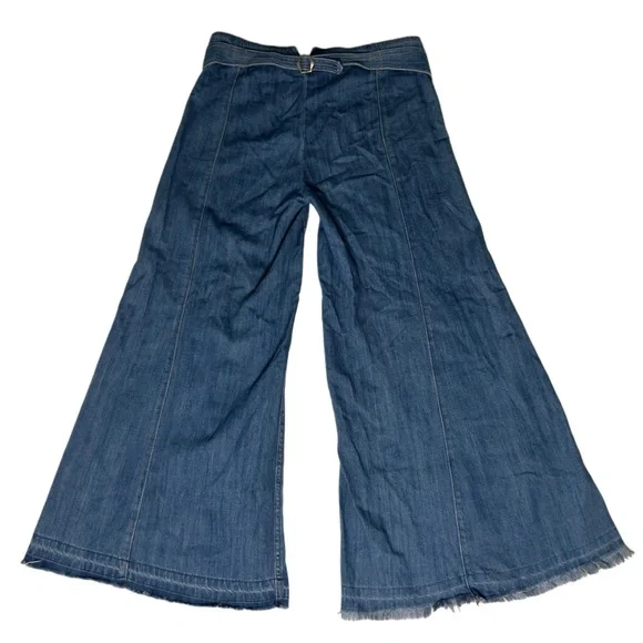 Free People Retro Inspired High Waist Ultra Wide Leg Raw Frayed Hem Jeans, 28 - Picture 3 of 7